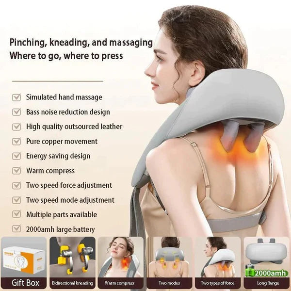 3D Neck & Shoulder Massager: Targeted Relief for Muscle Tension & Stress