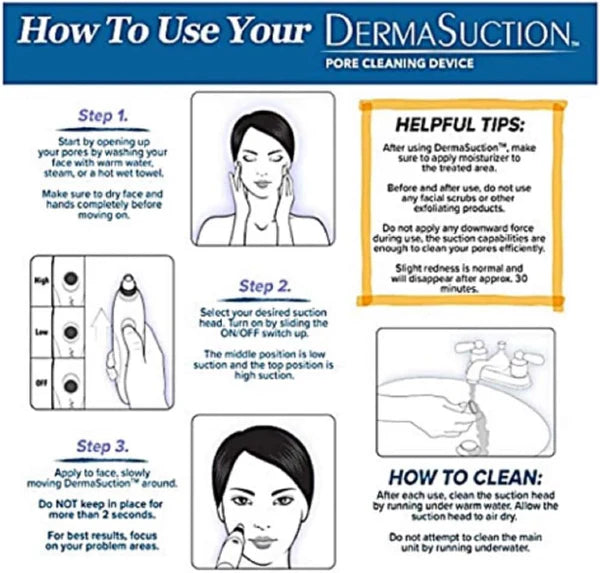 Derma Suction Pore Cleaning Device: Deep Clean & Remove Blackheads for Glowing Skin"