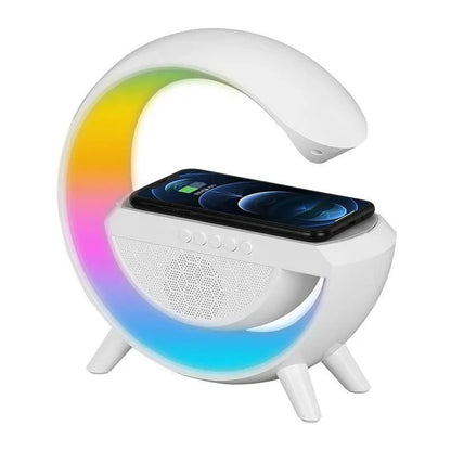 LED Wireless Charger Speaker – G-Shaped Design, Fast Charging & Premium Sound